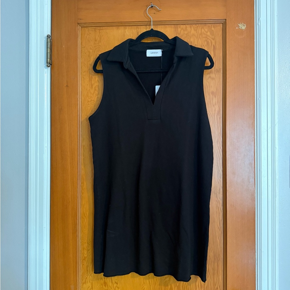 NWT Lanston Sport Black Polo Dress Size Large